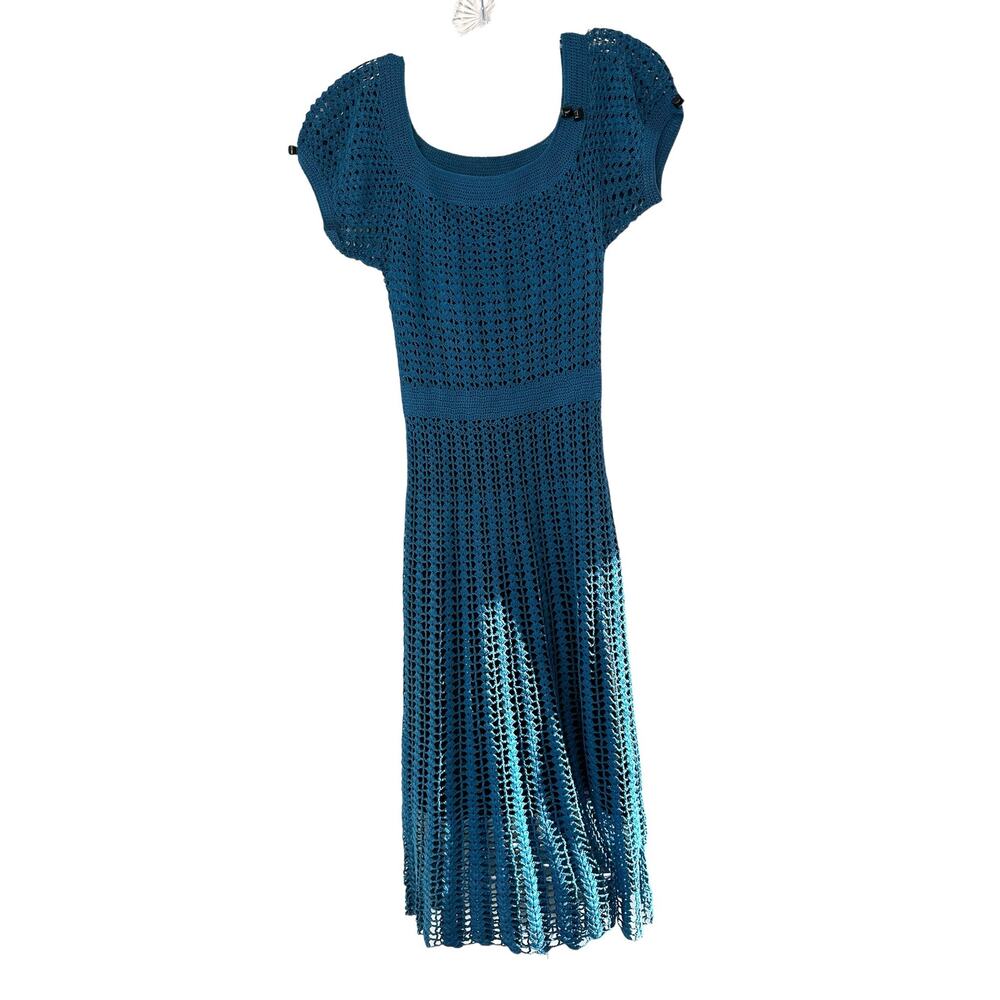 Vintage‎ Y2K Betsey Johnson Black Label Crochet Knit Babydoll Dress Medium